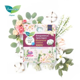Laurier Laurier F Botanical Cotton Женские гигиенические прокладки на каждый день с ароматом Ландыша и Жасмина 54 шт