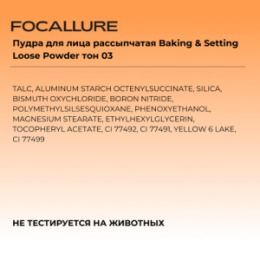 Focallure FOCALLURE Пудра для лица рассыпчатая Baking & Setting Loose Powder тон 03, 15 г