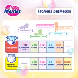 MERRIES MERRIES Подгузники для детей размер XL 12-20 кг, 40 шт