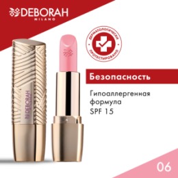 Deborah Milano DEBORAH Помада для губ ROSSETTO MILANO RED, тон: 06 розовая одри, 4,2 г