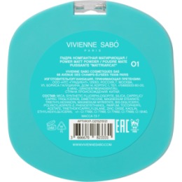 Vivienne Sabo Vivienne Sabo Пудра компактная матирующая/ Power Matt Powder/ Poudre mate puissante “Mattriarcat” тон 01