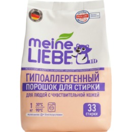 Meine Liebe MEINE LIEBE Гипоаллергенный стиральный порошок для людей с чувствительной кожей, 1 кг квант