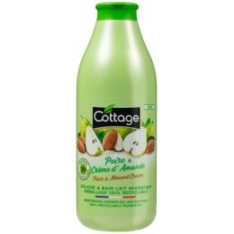 COTTAGE COTTAGE Увлажняющий гель для душа и пена для ванны 2 в 1 ГРУША и МИНДАЛЬ / Moisturizing Shower Gel & Bath Milk– PEAR & ALMOND CREAM, 750 мл
