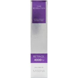 MISSHA MISSHA Интенсивный антивозрастной крем для лифтинга и сияния лица с ретинолом MISSHA Time Revolution Retinol 4000 Shot Intensive Cream, 25 мл